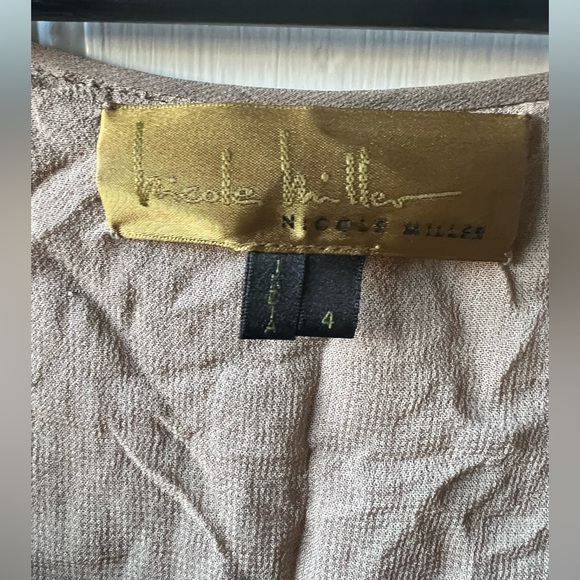 Nicole Miller | Bronze Sequin Silk Shift Mini Dress - Picture 6 of 7